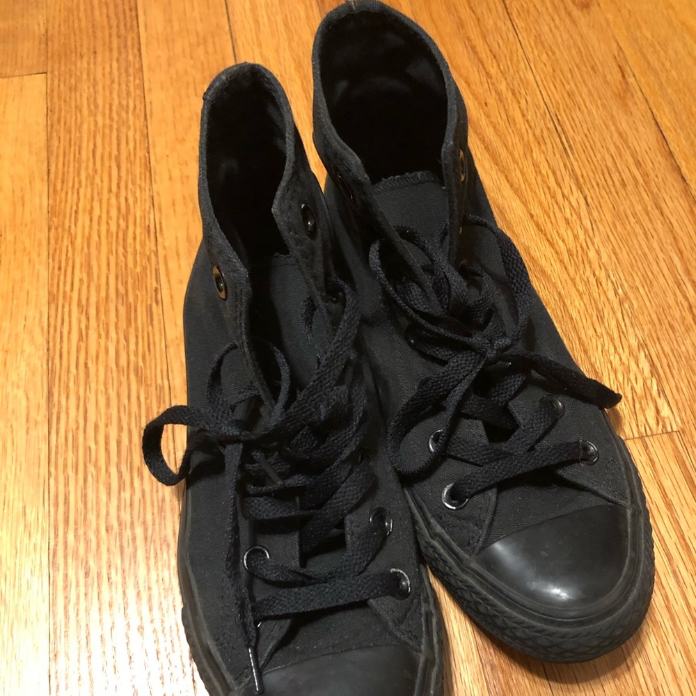 All black high top converse